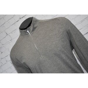 Johnnie-O Golf Pullover Men XL Gray Striped Performance 1/4 Zip Shirt Polyester